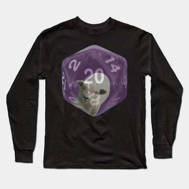 Nat20 Sheep on Purple Long Sleeve T-Shirt by Geomhectic